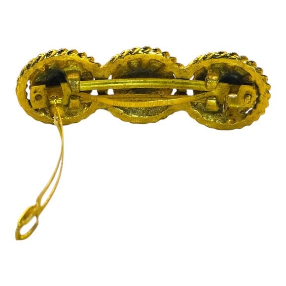 Vintage French Lion Head Hair Clip Barrette Gold Tone - Picture 7 of 10